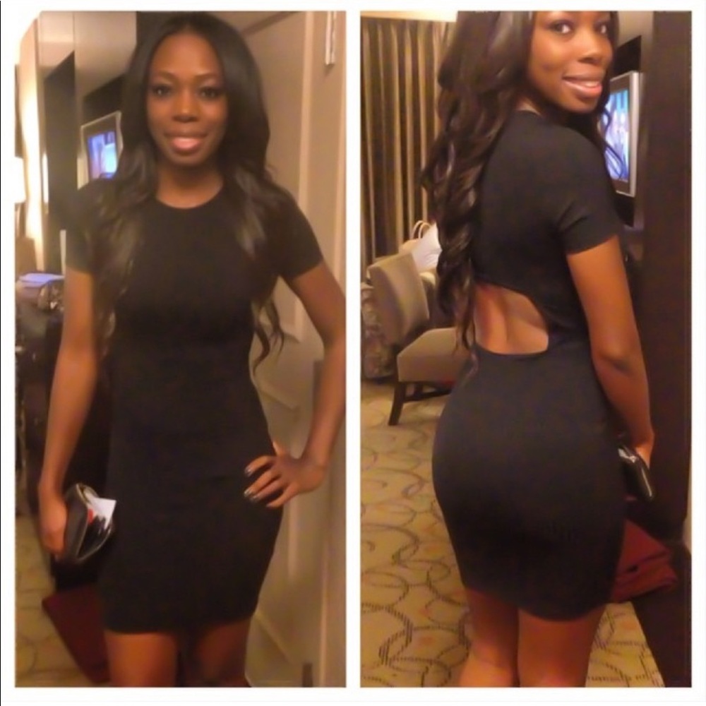 Topshop Black Backless Dress